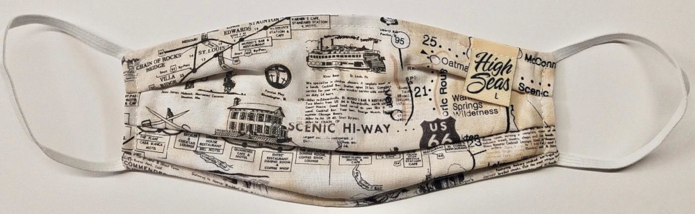 Route 66 Road Map Face Mask